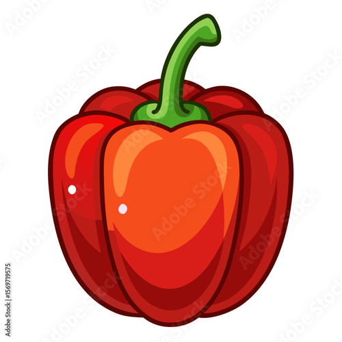 Healthy Farm Fresh Bell Pepper on Transparent Background