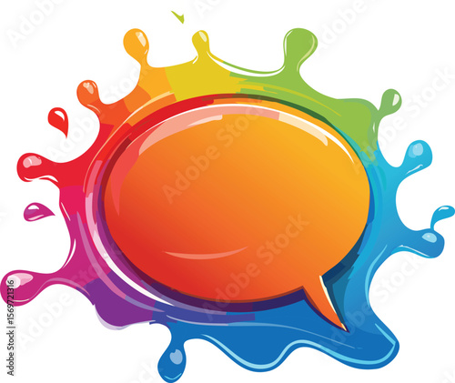 Splash-Shaped Speech Bubble Resembling a Paint Drop for Creative Dialogue