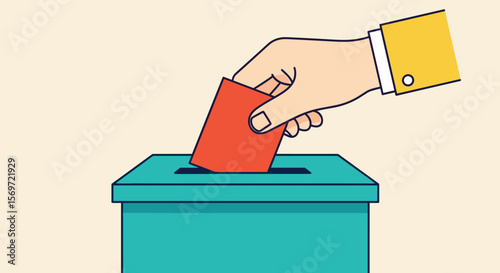 Person voting ballot highlighting democratic process, citizen participation showcasing ballot box representing election vote and civic duty