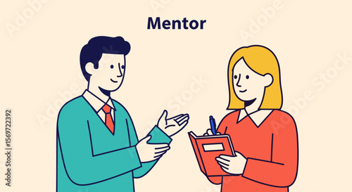 Two people in a mentoring session, featuring career guidance and knowledge sharing, representing collaboration and support in the workplace