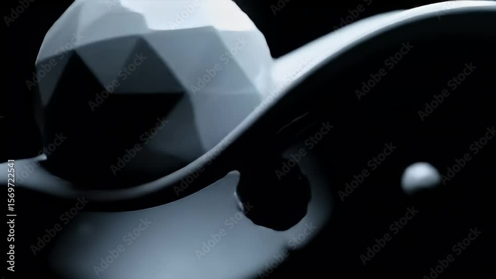 Abstract white fluid 3D cube in motion
