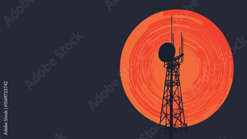 Professional digital illustration of radio waves showcasing communication technology