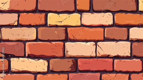 Brick Wall Square Rectangle Flat Simple Vector Illustration