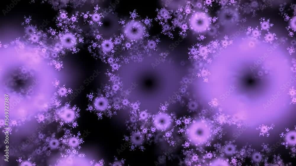 Blue and white fractal animation with geometric flow