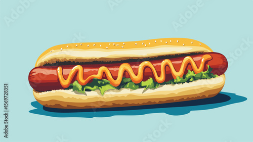 Hot Dog Delight: A Simple Yet Appealing Depiction for Food Enthusiasts