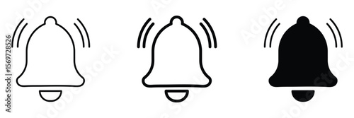 Notification alarm alert with ringing bell icon for reminder message signal attention and warning system vector illustration icon set.