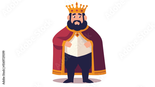 Simple Flat Vector Isolated King Cut Out Illustration for Professional Design Projects