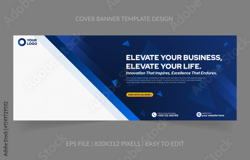 abstract background template business banner with image space replacement for social media and website promotion