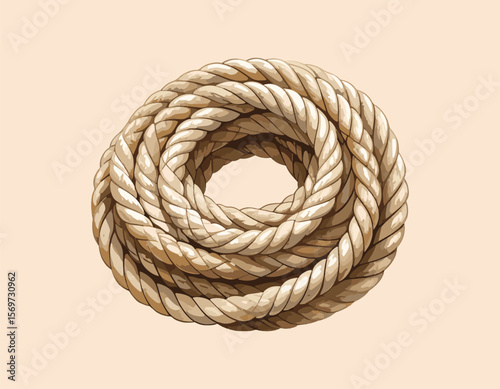 Coiled Rope Illustration – Vintage Vector Style