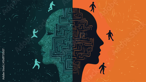Minds Maze: A Dynamic Illustration of Two Faces
