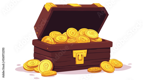 Simple Flat Money Treasure Coins Icon Vector