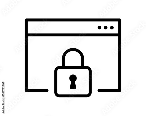 Secure browsing icon. Cybersecurity and data protection