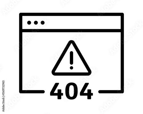 Page not found message. 404 Error page icon