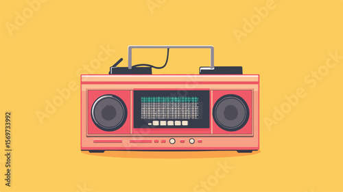 Portable Radio Icon Isolated on White Background Vector Illustration