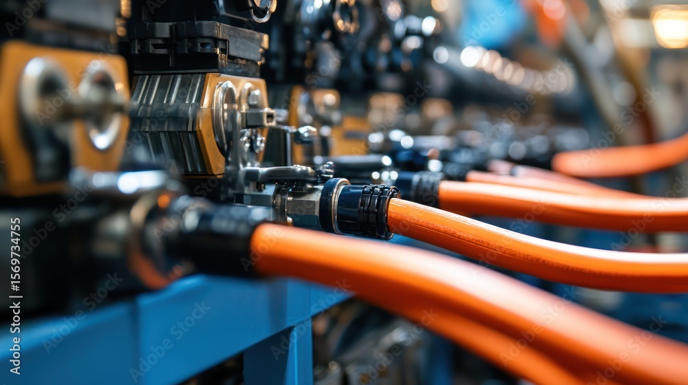 Obraz premium Signal Cables Feeding the Machine