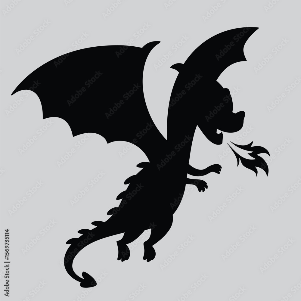 Fototapeta premium Dragon cartoon design for logo, t-shirt, tattoo, cards illustration vector design