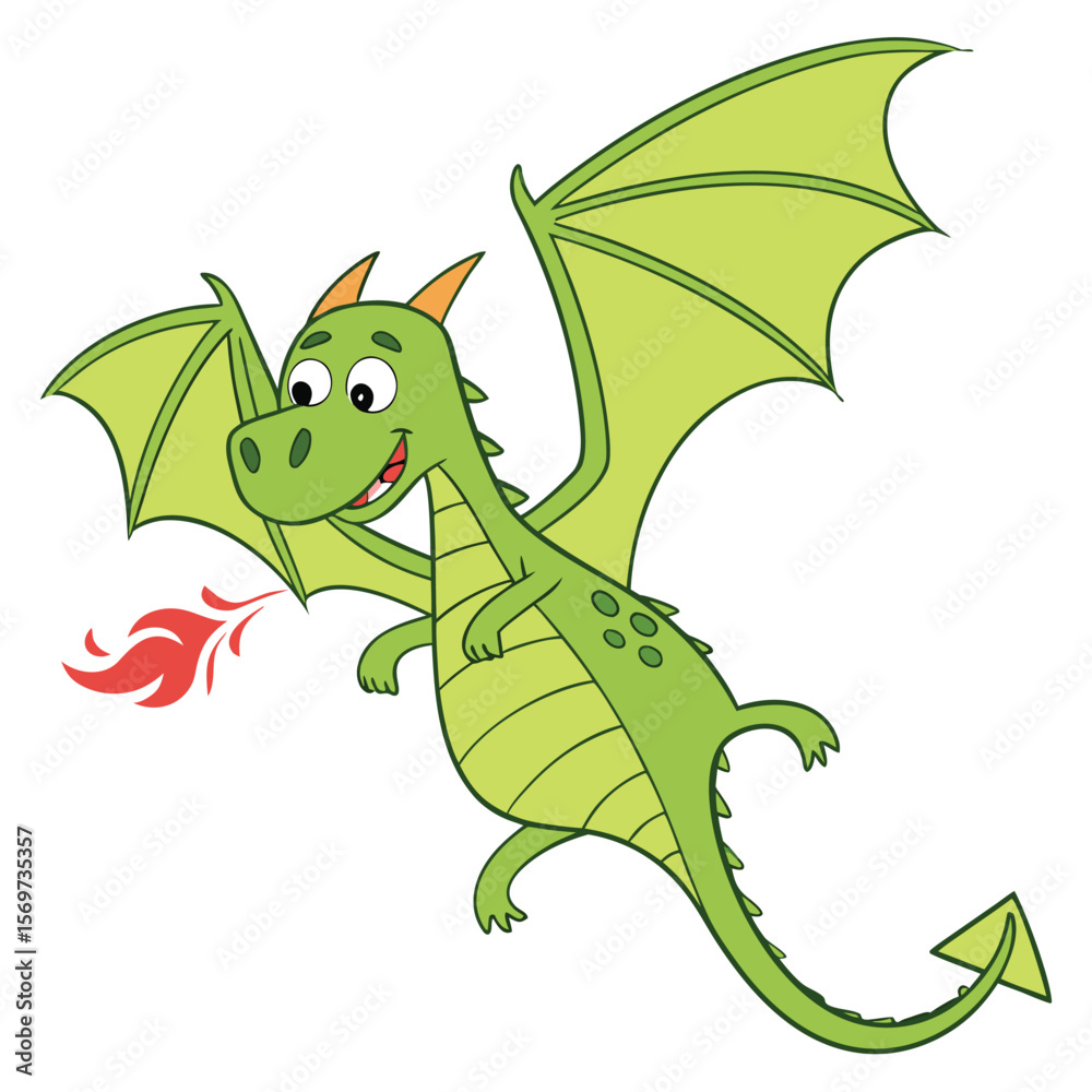 Fototapeta premium Dragon cartoon design for logo, t-shirt, tattoo, cards illustration vector design.