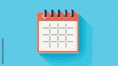 Spiral Calendar Box Icon: Simple and Flat Vector Isolated Image
