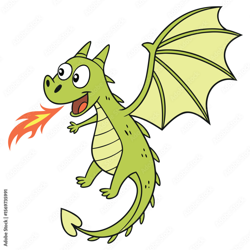Fototapeta premium Dragon cartoon design for logo, t-shirt, tattoo, cards illustration vector design.