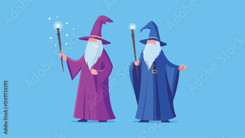 Cheerful and Vibrant Vector Graphic Design Featuring Two Happy Characters