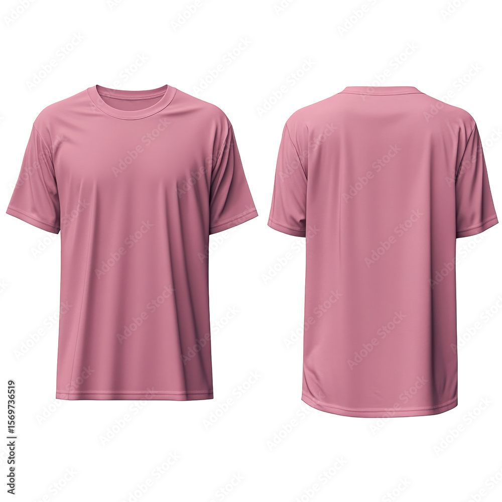 Pink t shirt front and back view casual wear fashion apparel clothing Pink t shirt front and back view casual wear fashion apparel clothing
