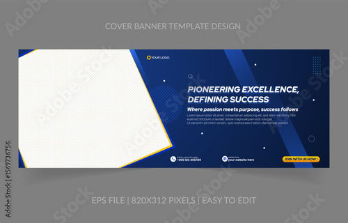 abstract background template business banner with image space replacement for social media and website promotion
