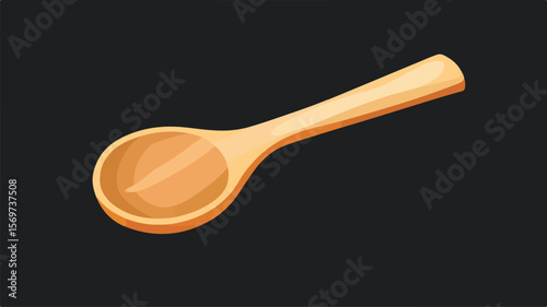 Simple Flat Vector Wood Baton Spoon Icon Isolated on White Background