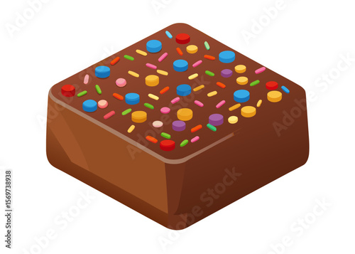 Chocolate Treat with Colorful Sprinkles and Candies