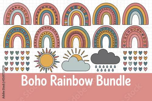 Pastel Boho Rainbow Collection for Nursery and Kids Decor
