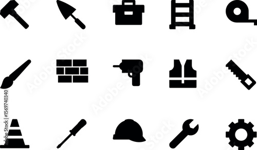 Construction & Tools Silhouette Icon Bundle