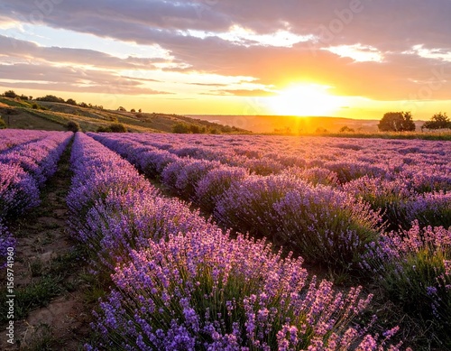 Lavender field at sunset (1)