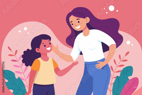 Happy Mother and Daughter Connection