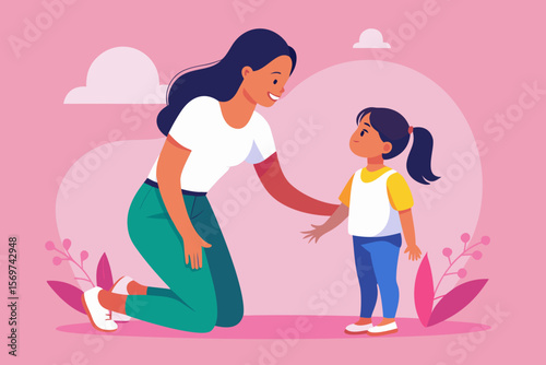 Mother and Daughter Connection Illustration