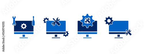 computing services icon vector illustration. computing services icon in flat style - stock vector..