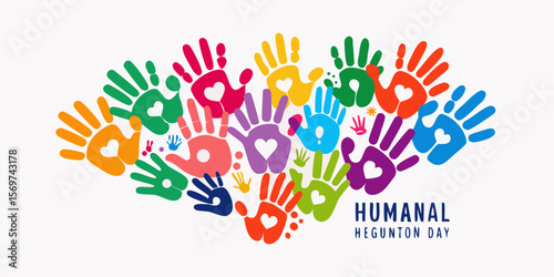 Colorful Handprints Celebrate Human Hegunton Day