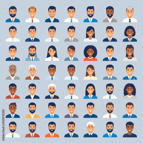 Diverse Group of People Faces Avatars in Pixelated Style Icons of Men and Women Headshots