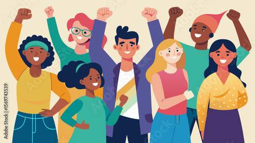 Diverse Group of Happy People Celebrating Together