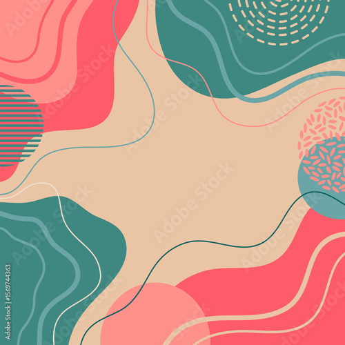 Wallpaper Mural Hand drawn doodle. Color abstract background. Template banner and cover for design. Torontodigital.ca