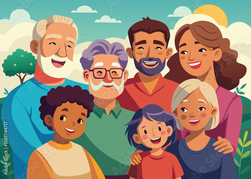 Happy Multigenerational Family Portrait