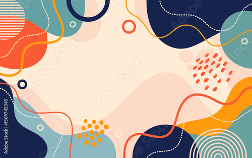 Wallpaper Mural Hand drawn doodle. Color abstract background. Template banner and cover for design. Torontodigital.ca