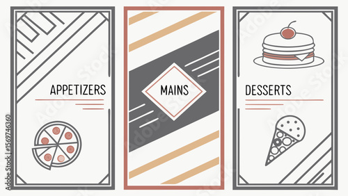template vector of menu layout with modern restaurant