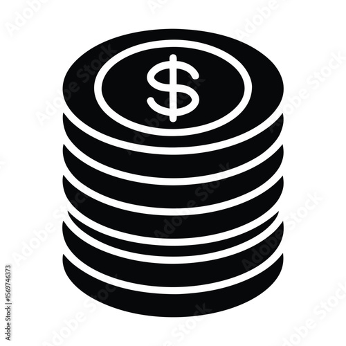 Stack of Coins Dollar Currency Money Savings Finance Wealth