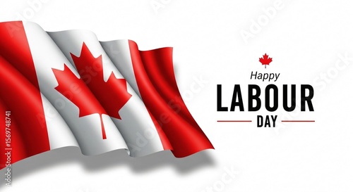 Canadian Labour Day: Celebrate Workers with a Waving Maple Leaf Flag Graphic