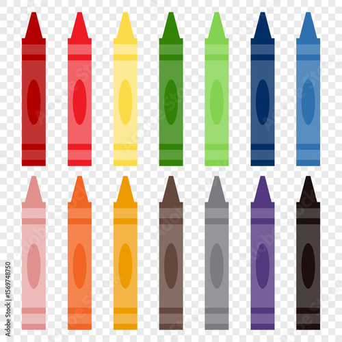 Set of colored crayons vector