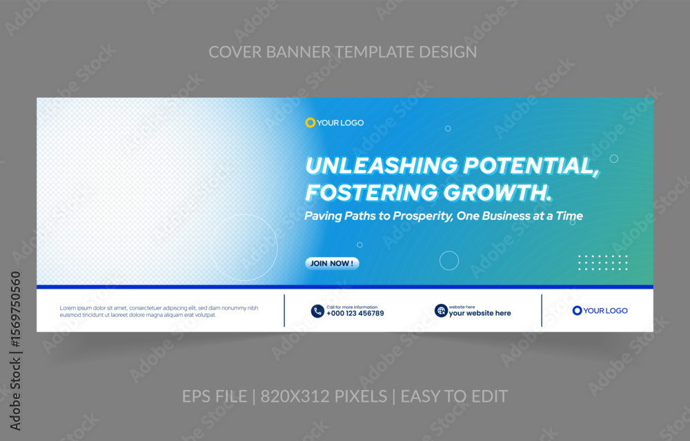 Fototapeta premium abstract background template business banner with image space replacement for social media and website promotion
