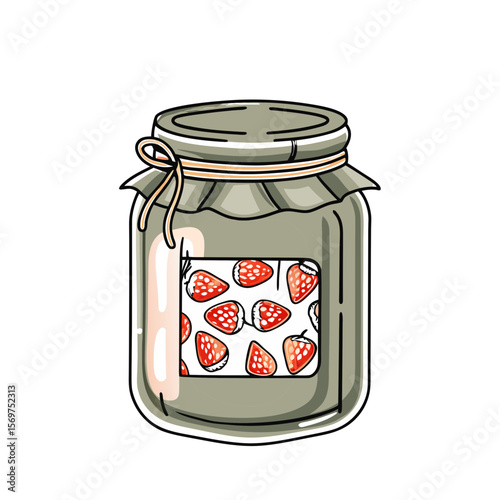 Glass Jar with Strawberry Jam for Homestead Core, Sustainable Cooking, DIY Food Preservation, Organic Practices, and Farm-to-Table Blogs  