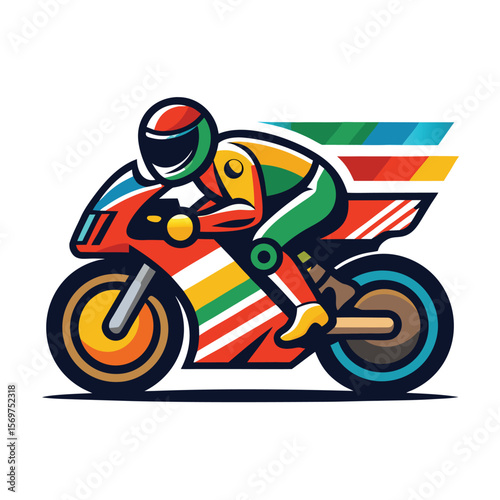 Vector illustration of Super Sport Motorcycle silhouette isolated on Black background. Can be used for printed on motorcycle club t-shirt, background, banner, posters, icon, web, etc.