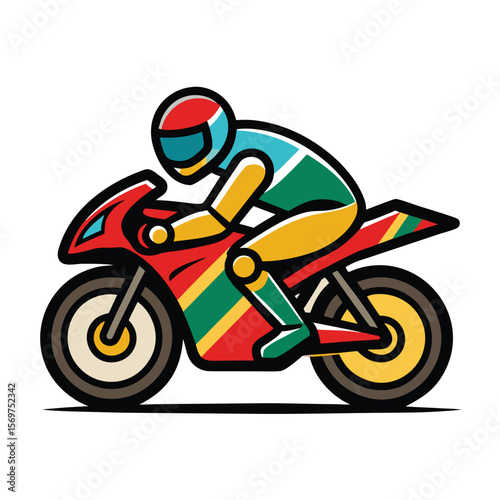 Vector illustration of Super Sport Motorcycle silhouette isolated on Black background. Can be used for printed on motorcycle club t-shirt, background, banner, posters, icon, web, etc.