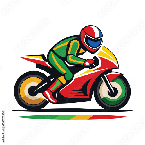 Vector illustration of Super Sport Motorcycle silhouette isolated on Black background. Can be used for printed on motorcycle club t-shirt, background, banner, posters, icon, web, etc.