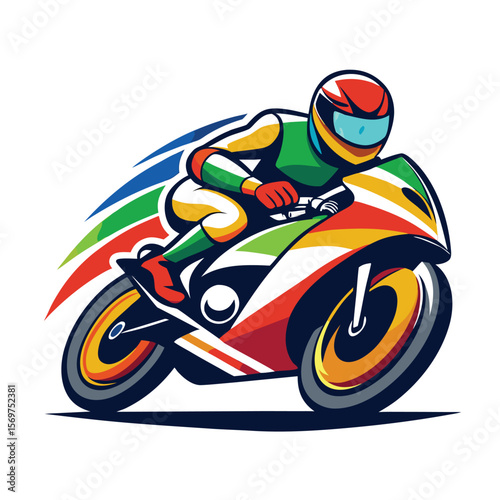 Vector illustration of Super Sport Motorcycle silhouette isolated on Black background. Can be used for printed on motorcycle club t-shirt, background, banner, posters, icon, web, etc.